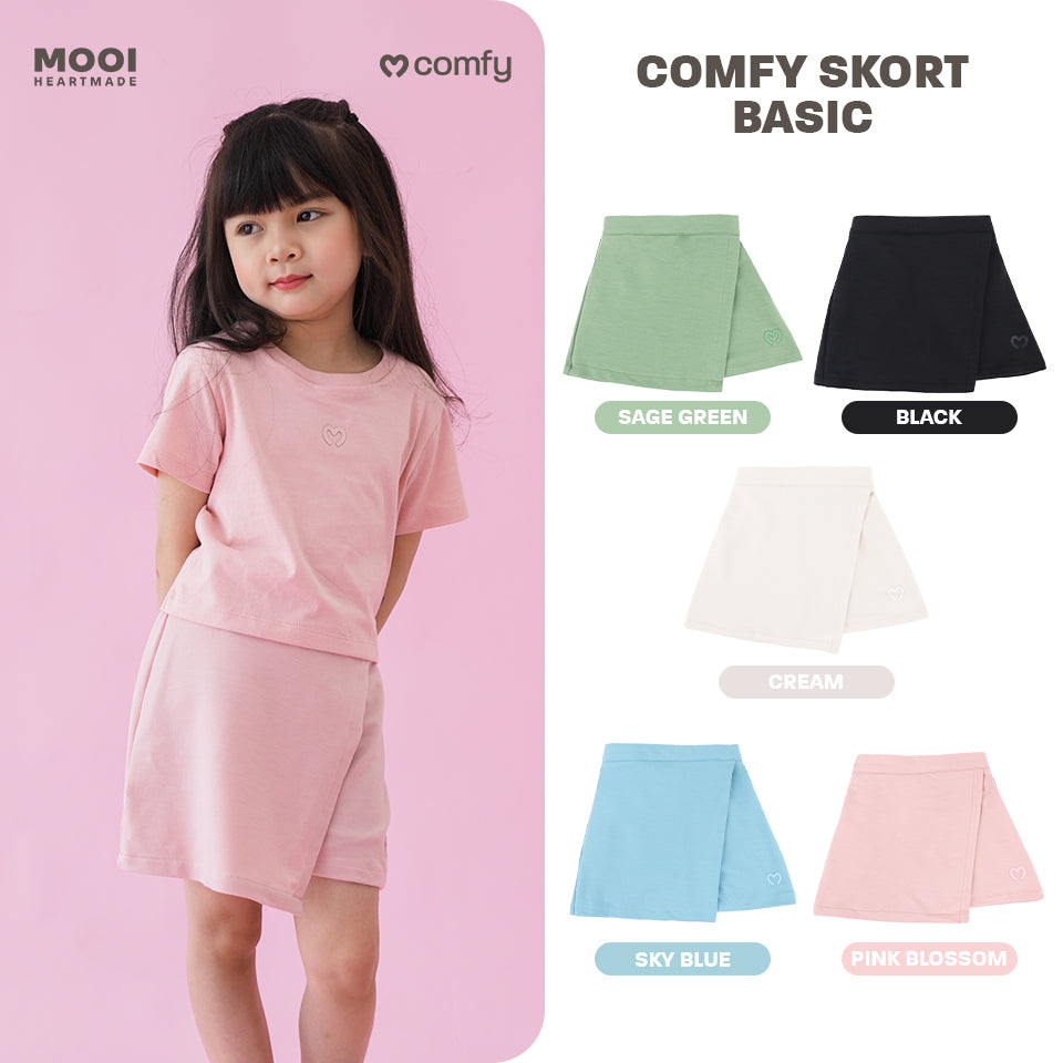 Mooi Rok Celana Skort Anak Perempuan Comfy Skort Basic Pants