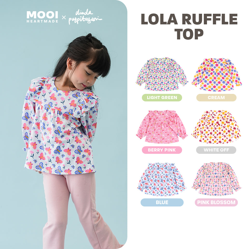 Mooi X Dinda Puspitasari Atasan Anak Perempuan Lola Top Ruffle