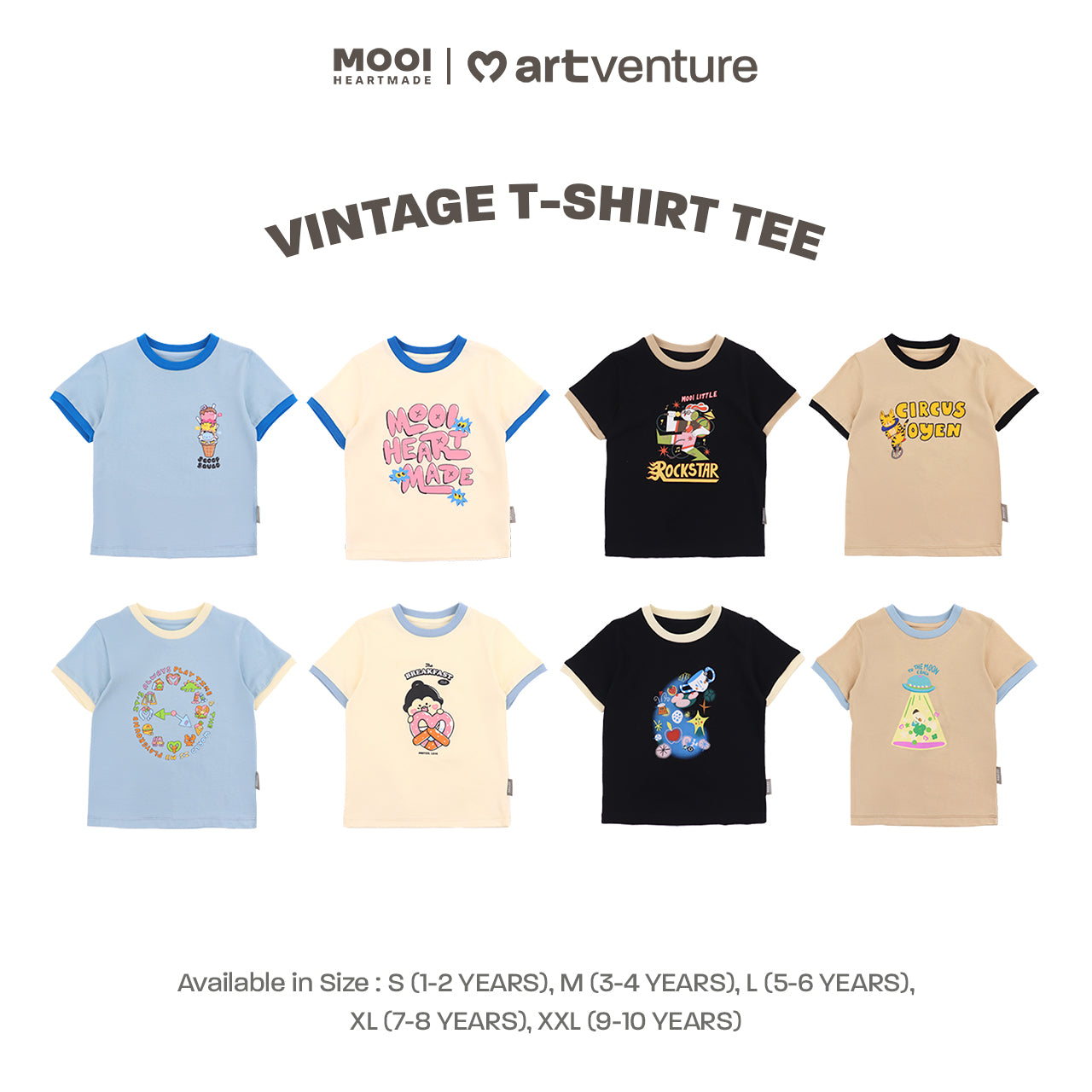 Mooi Artventure x Illustrator Vintage Tshirt Tee Kaos Anak