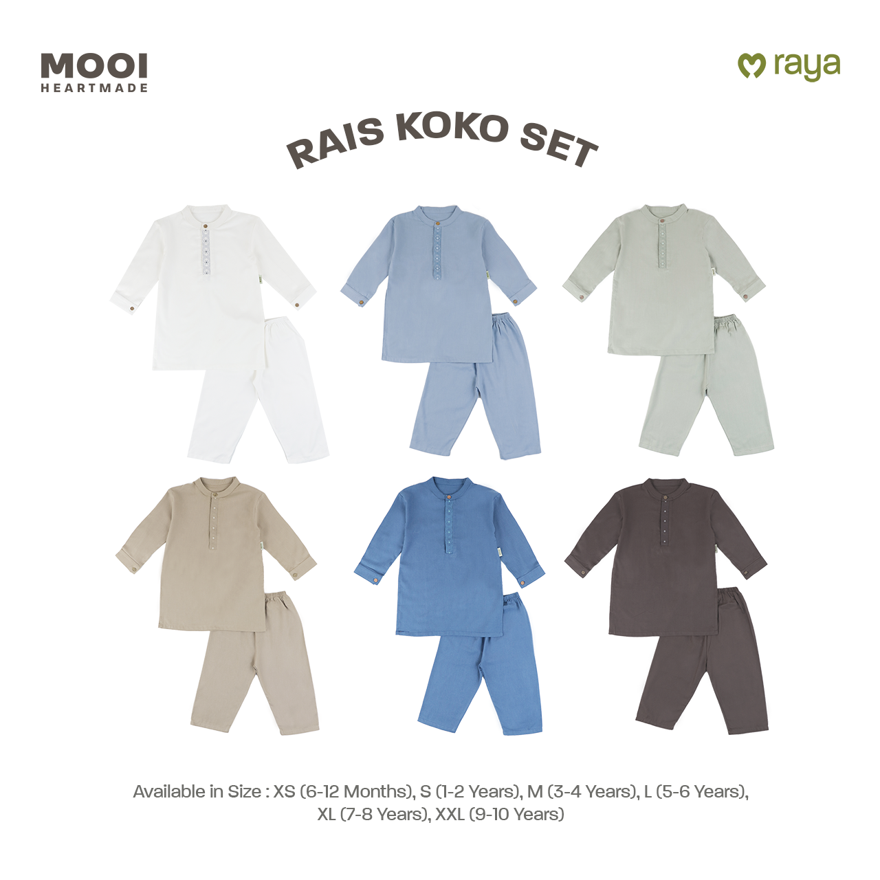 Mooi Rais Koko Set Setelan Koko Anak Raya Collection