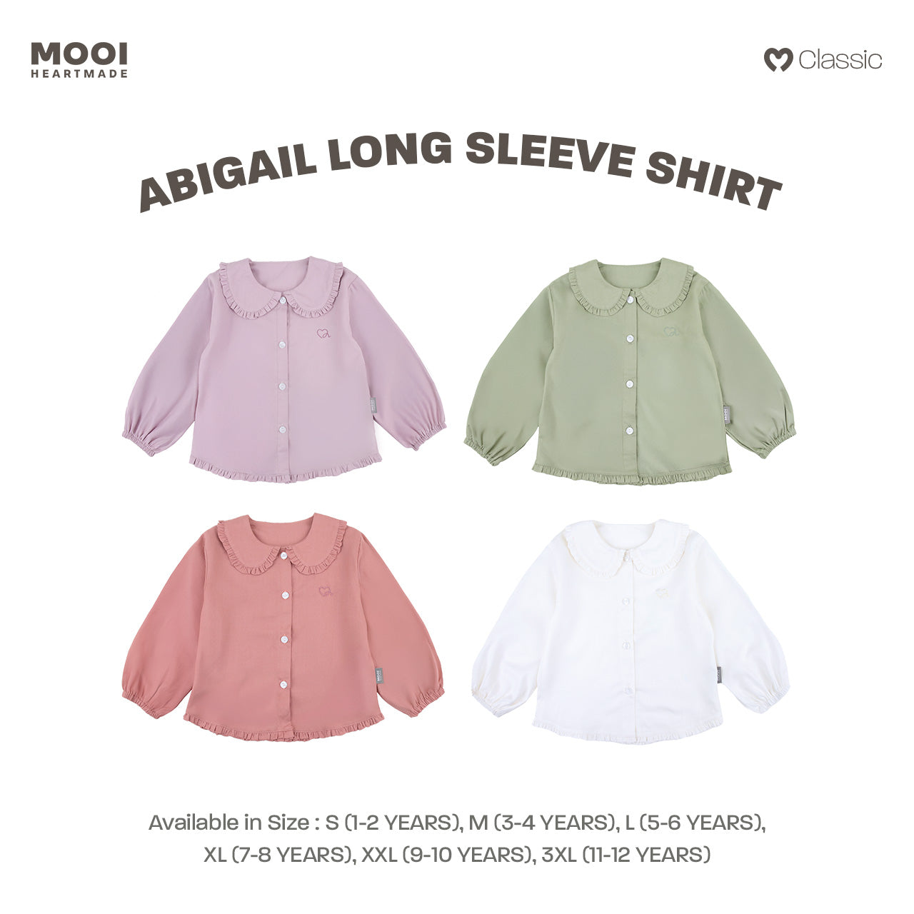 Mooi Atasan Anak Perempuan Abigail Long Sleeve Shirt