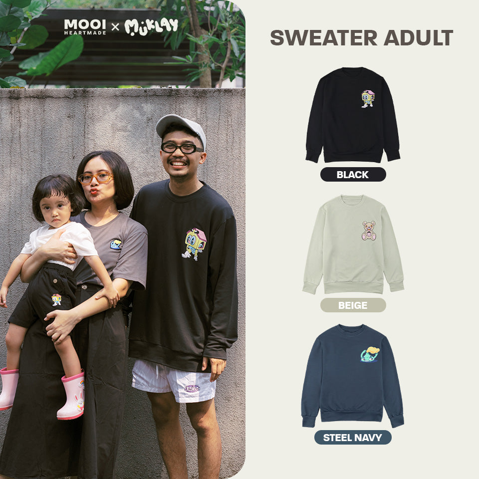 Mooi X Muklay Sweater Dewasa Unisex Sweater Basic Adult