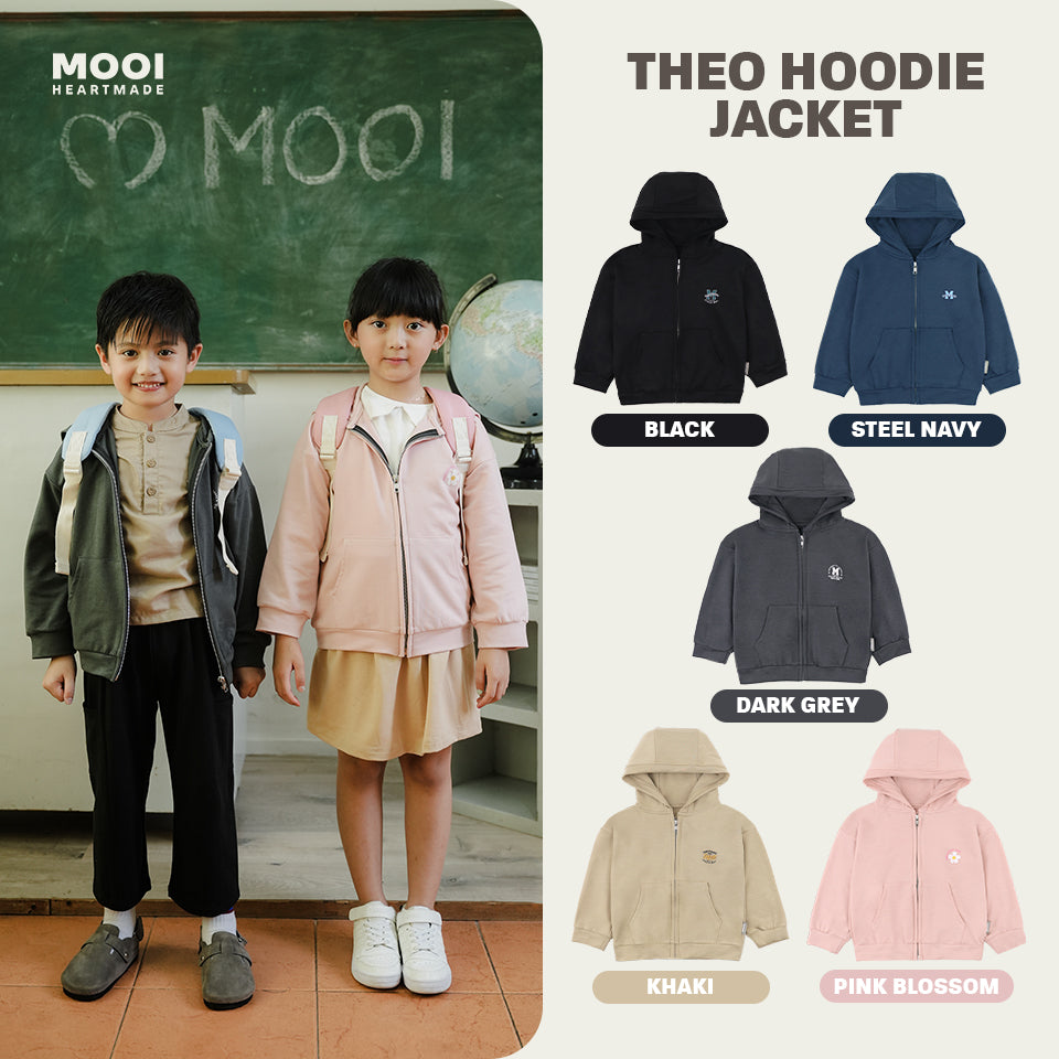 Mooi Atasan Hoodie Panjang Anak Theo Hoodie Jacket