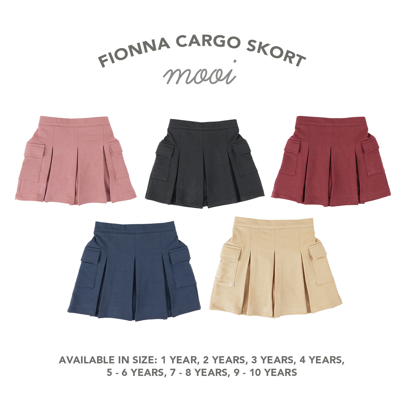 Mooi Rok Celana Skort Anak Perempuan Fionna Cargo Skort Pants