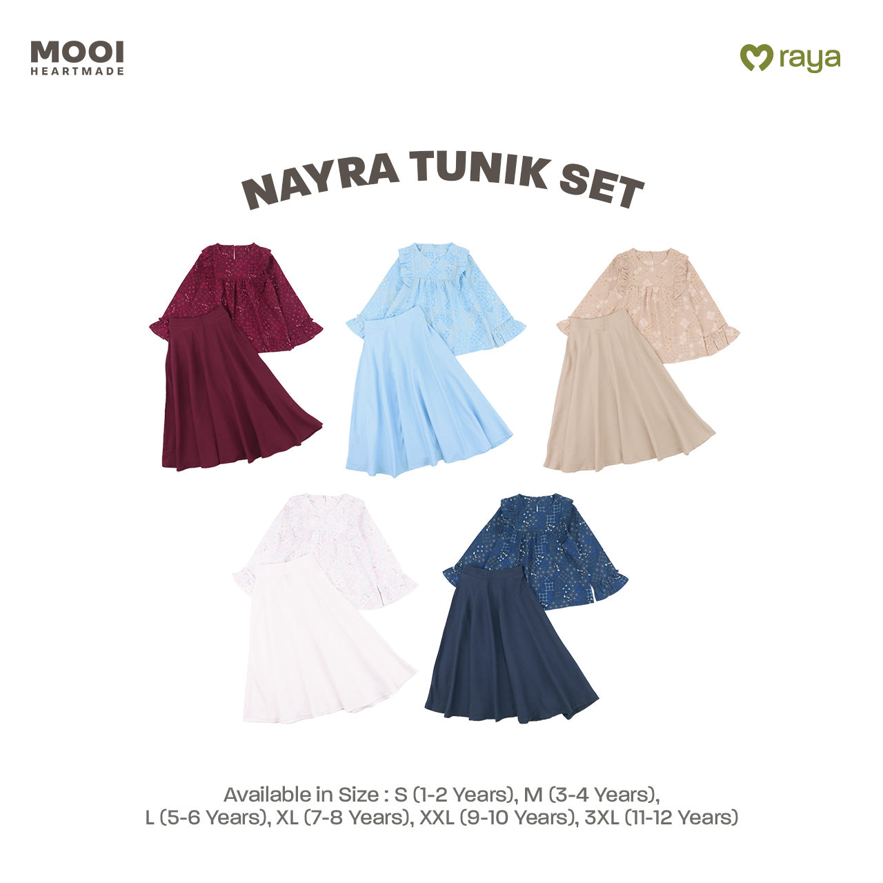 Mooi Setelan Anak Perempuan Raya Collection Nayra Tunik Set Zeina Series