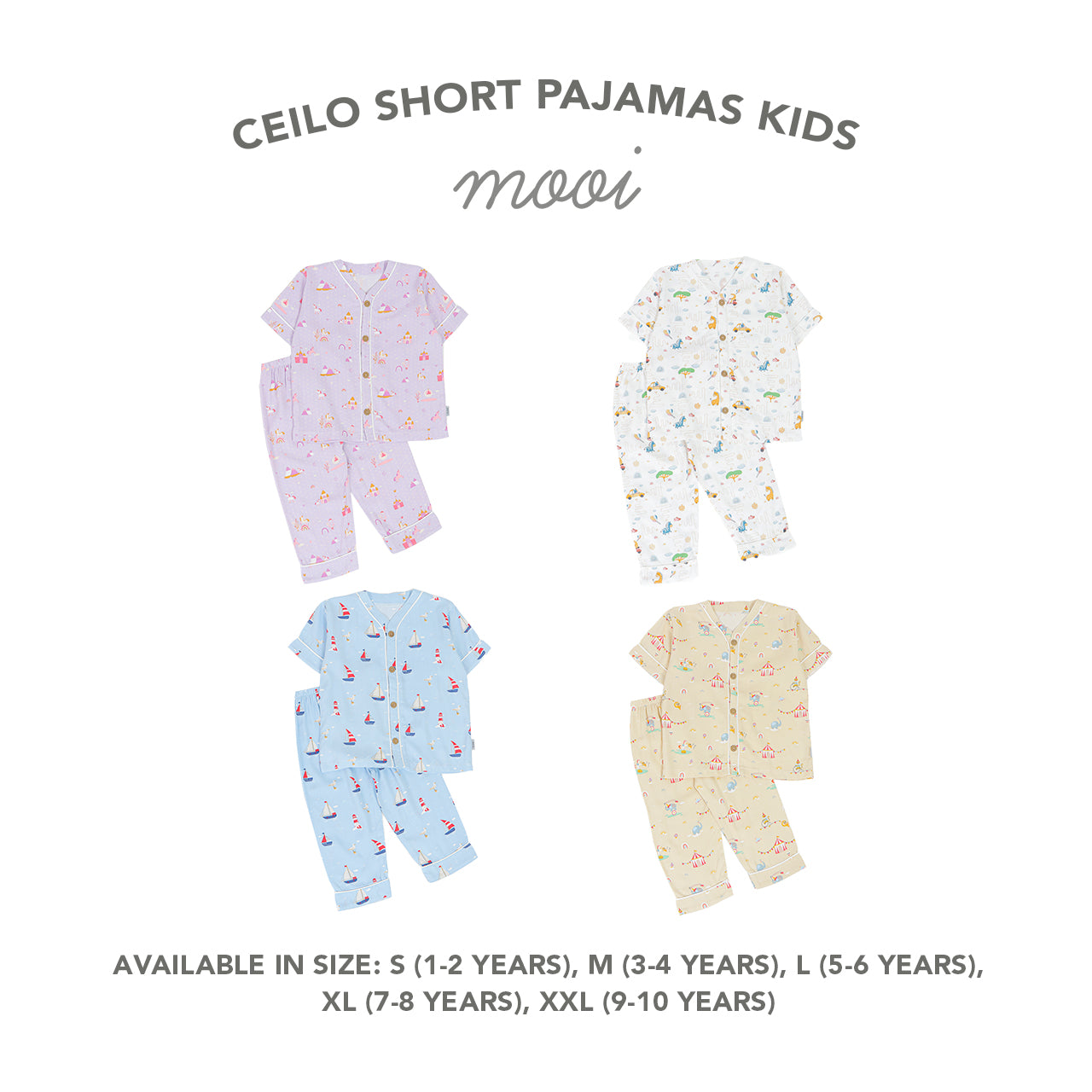 Mooi Piyama Anak Baju Tidur Anak Ceilo Short Pajamas Kids