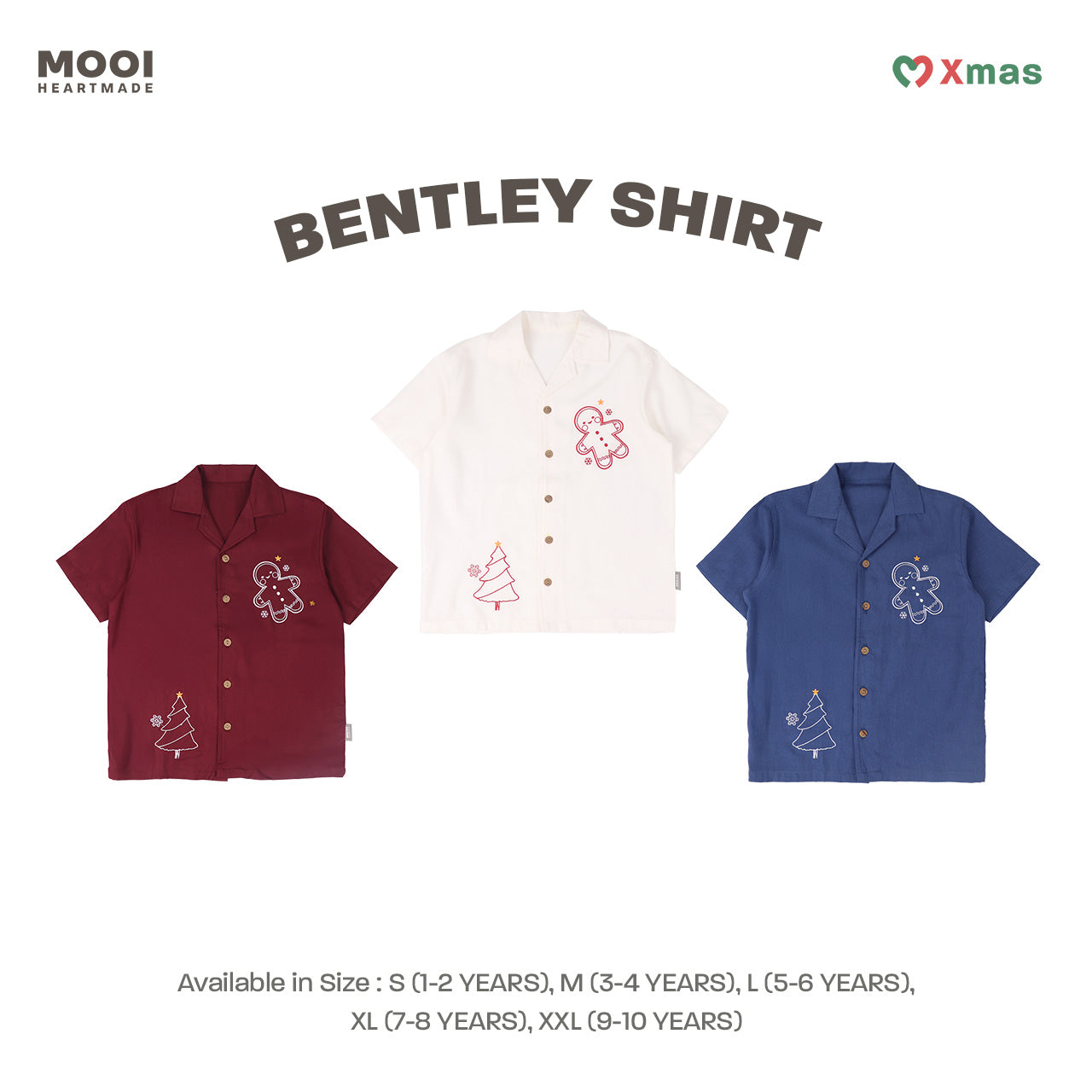Mooi Kemeja Anak Laki-laki Christmas Collection Bentley Shirt