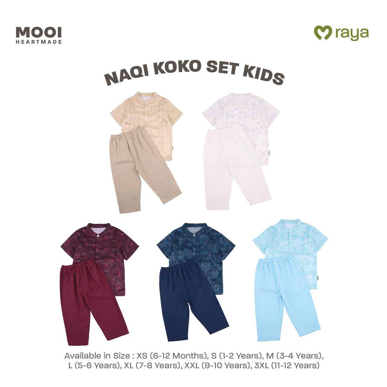 Mooi Naqi Koko Set Setelan Koko Anak Raya Collection Nawasena Series