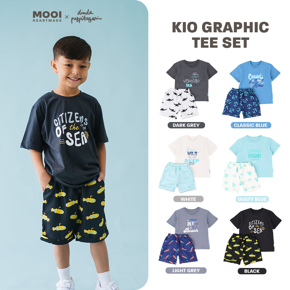 Mooi X Dinda Puspitasari Setelan Anak Kio Graphic Tee Set