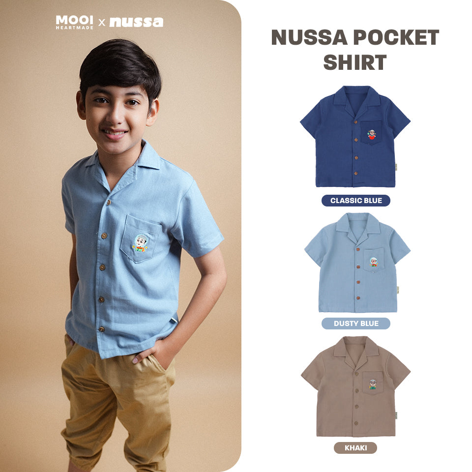 Mooi x Nussa Kemeja Anak Laki-Laki Nussa Pocket Shirt