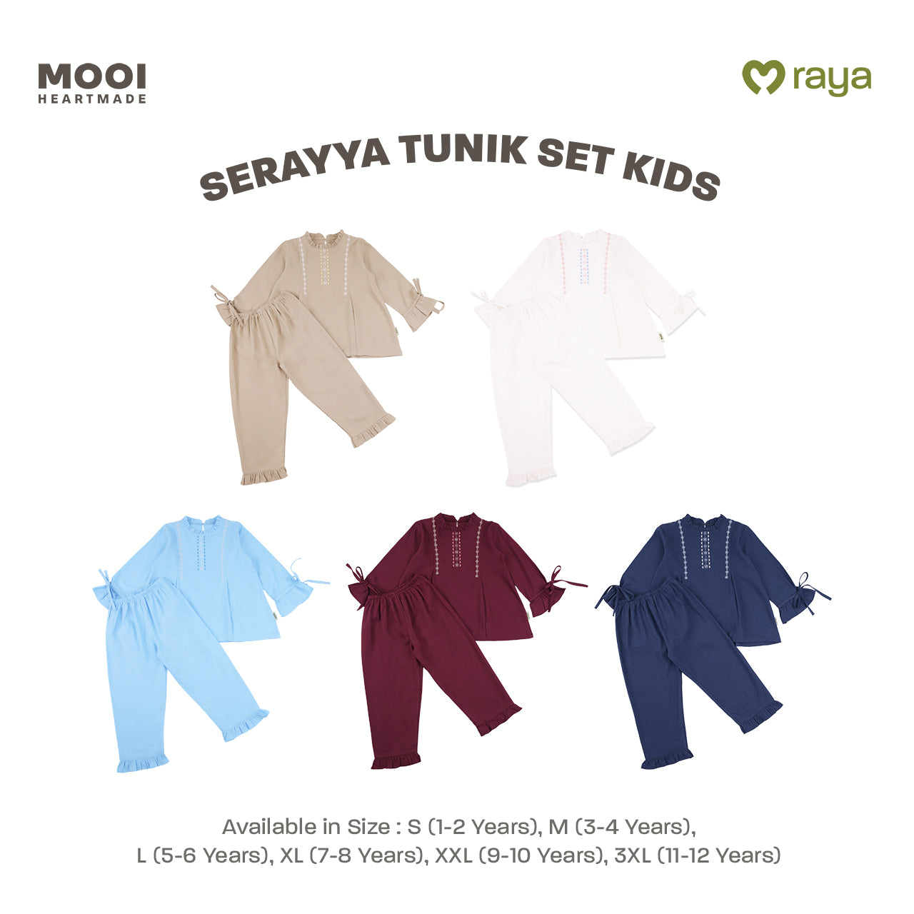 Mooi Setelan Anak Perempuan Raya Collection Serayya Tunik Set