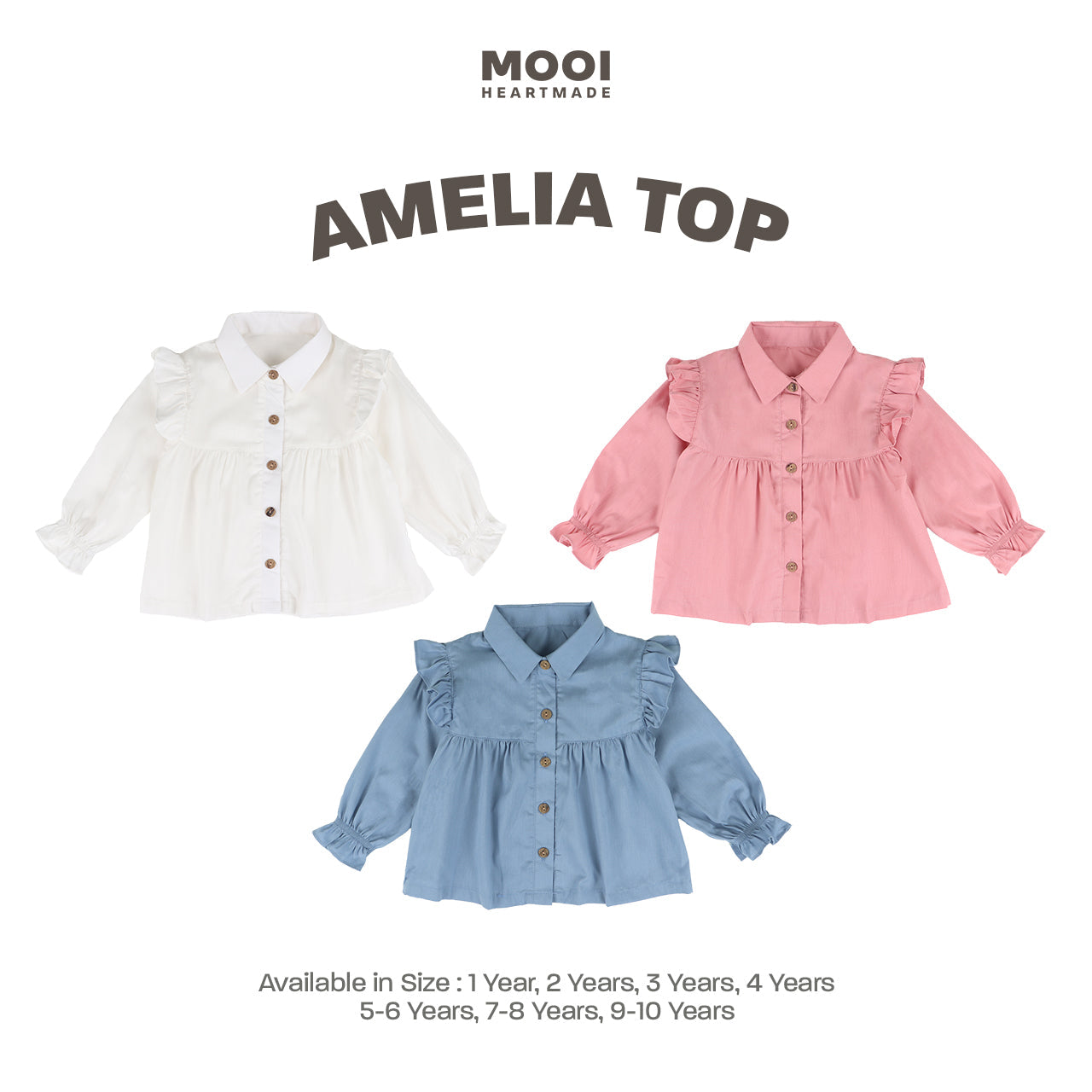 Mooi Atasan Anak Perempuan Amelia Top