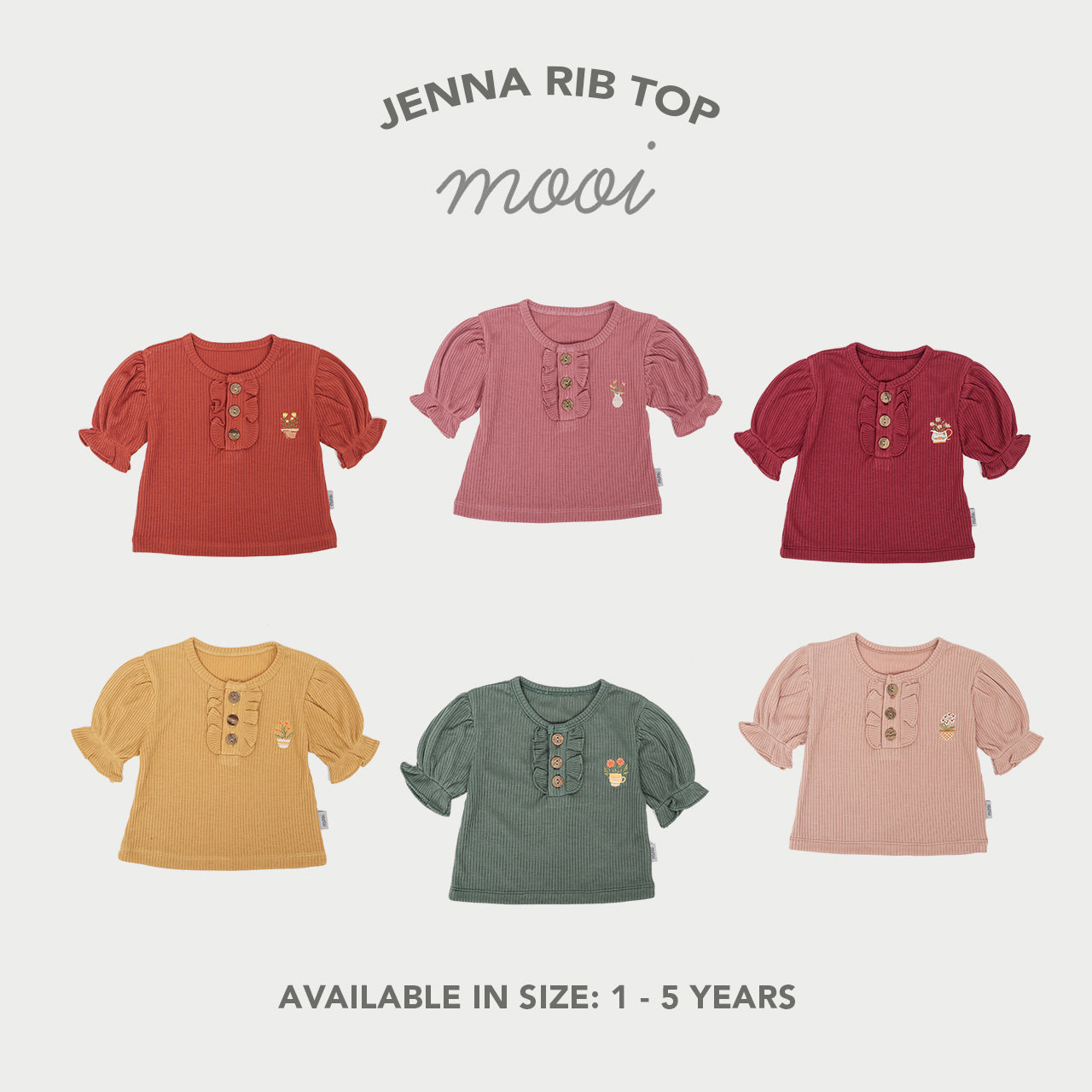 Jenna Ribbing Mooi Atasan Anak Perempuan Jenna Rib Top V.1 – Mooi Official