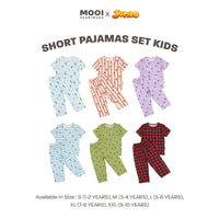 Mooi x Jumbo Setelan Anak Unisex Tencel Short Pajamas Kids