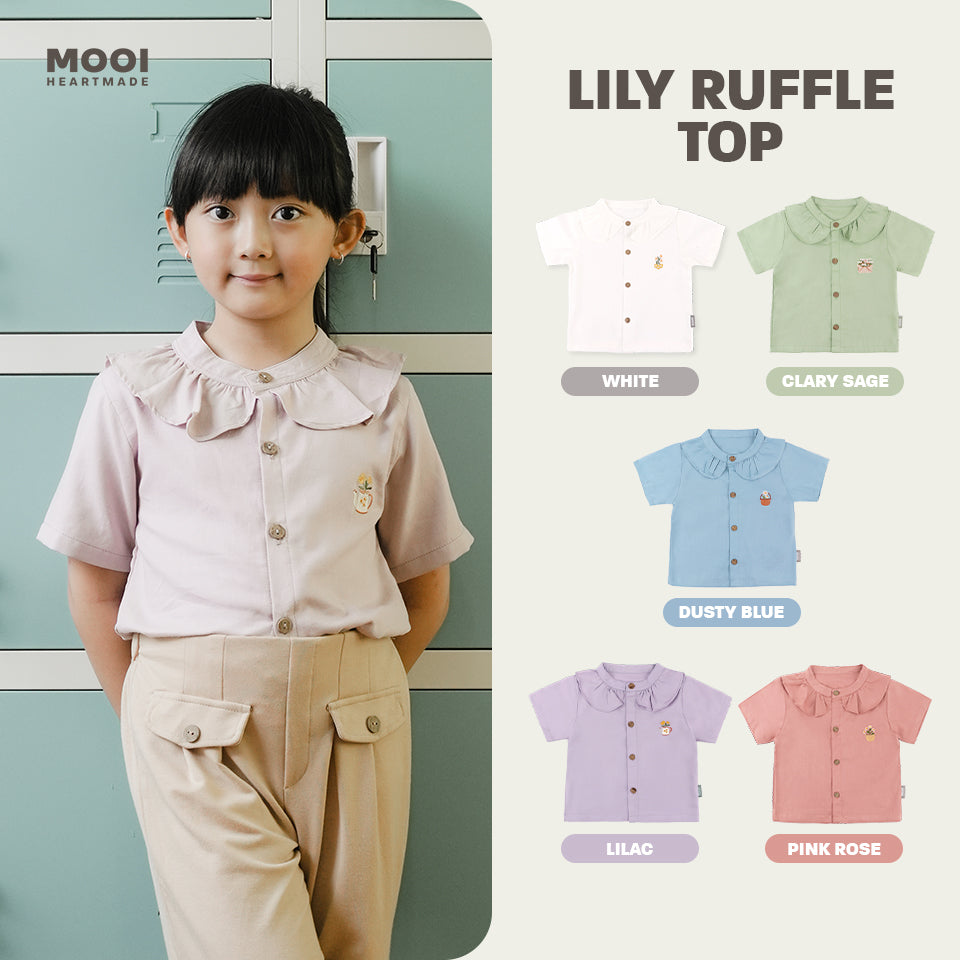 Mooi Atasan Anak Perempuan Lily Ruffle Top
