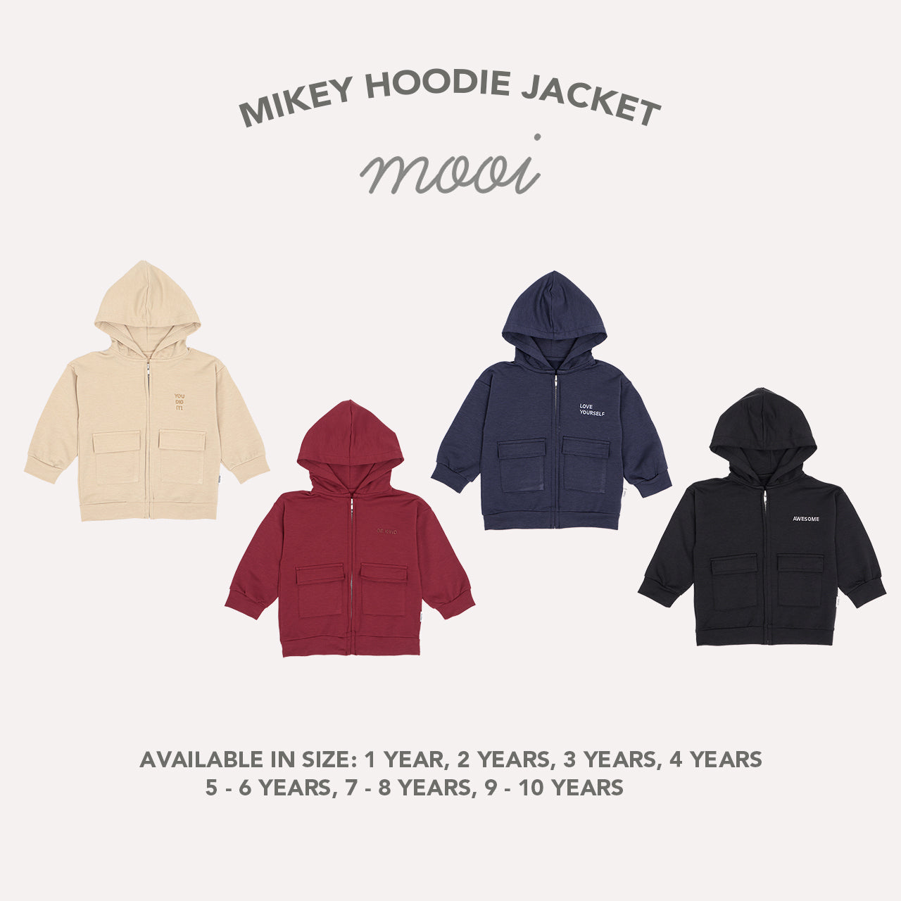 Mooi Atasan Hoodie Panjang Anak Mikey Hoodie