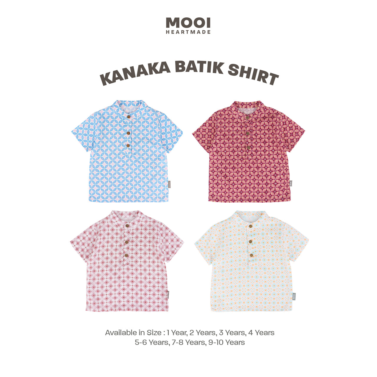 Mooi Atasan Batik Kemeja Anak Laki-Laki Kanaka Batik Shirt