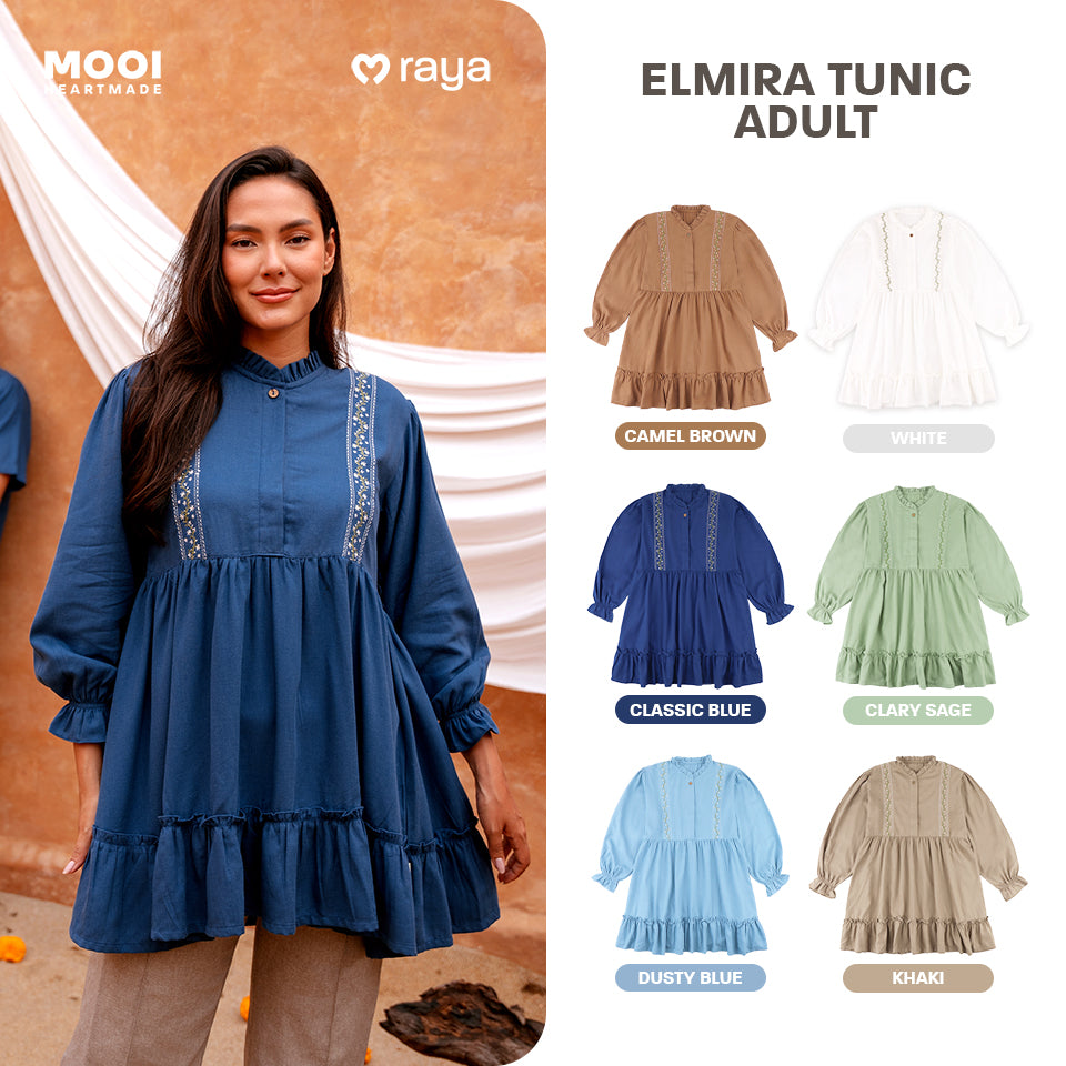 Mooi Tunik Wanita Atasan Wanita Raya Collection Elmira Tunic