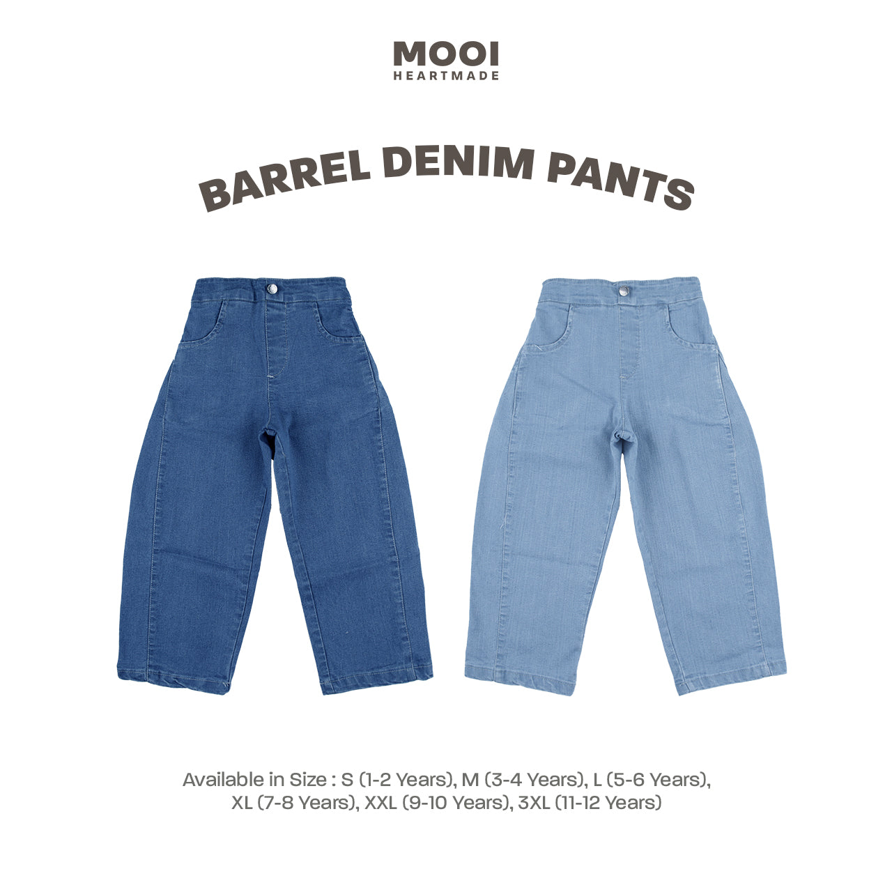 Mooi Celana Jeans Anak Kids Barrel Denim Pants