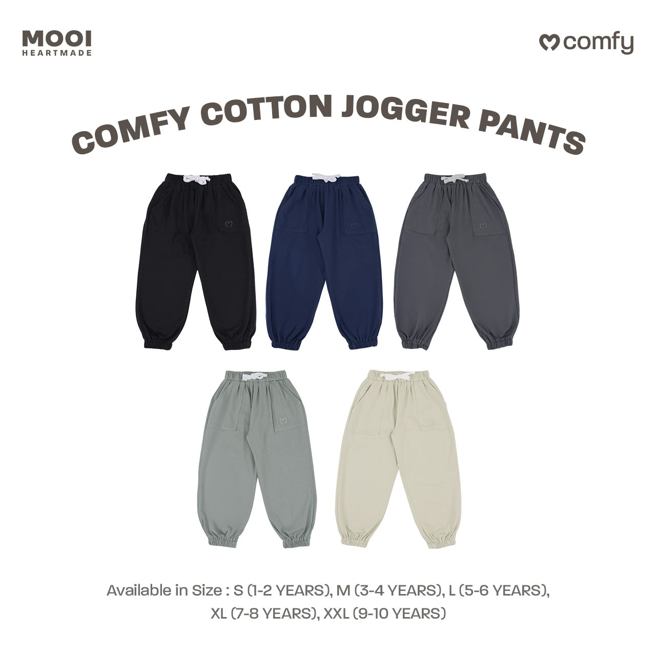 Mooi Celana Jogger Anak Comfy Cotton Jogger Pants Kids