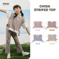 Mooi Atasan Anak Perempuan Chisa Rib Striped Tee