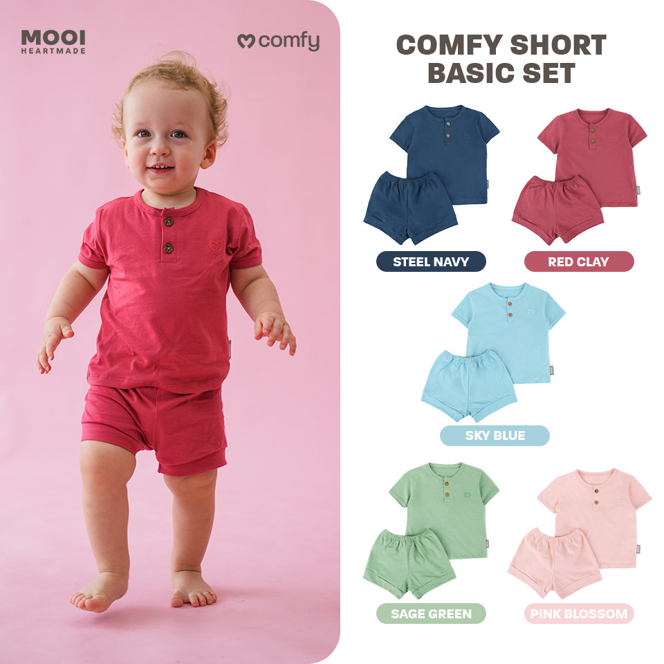 Mooi Setelan Bayi Comfy Baby Short Basic Set