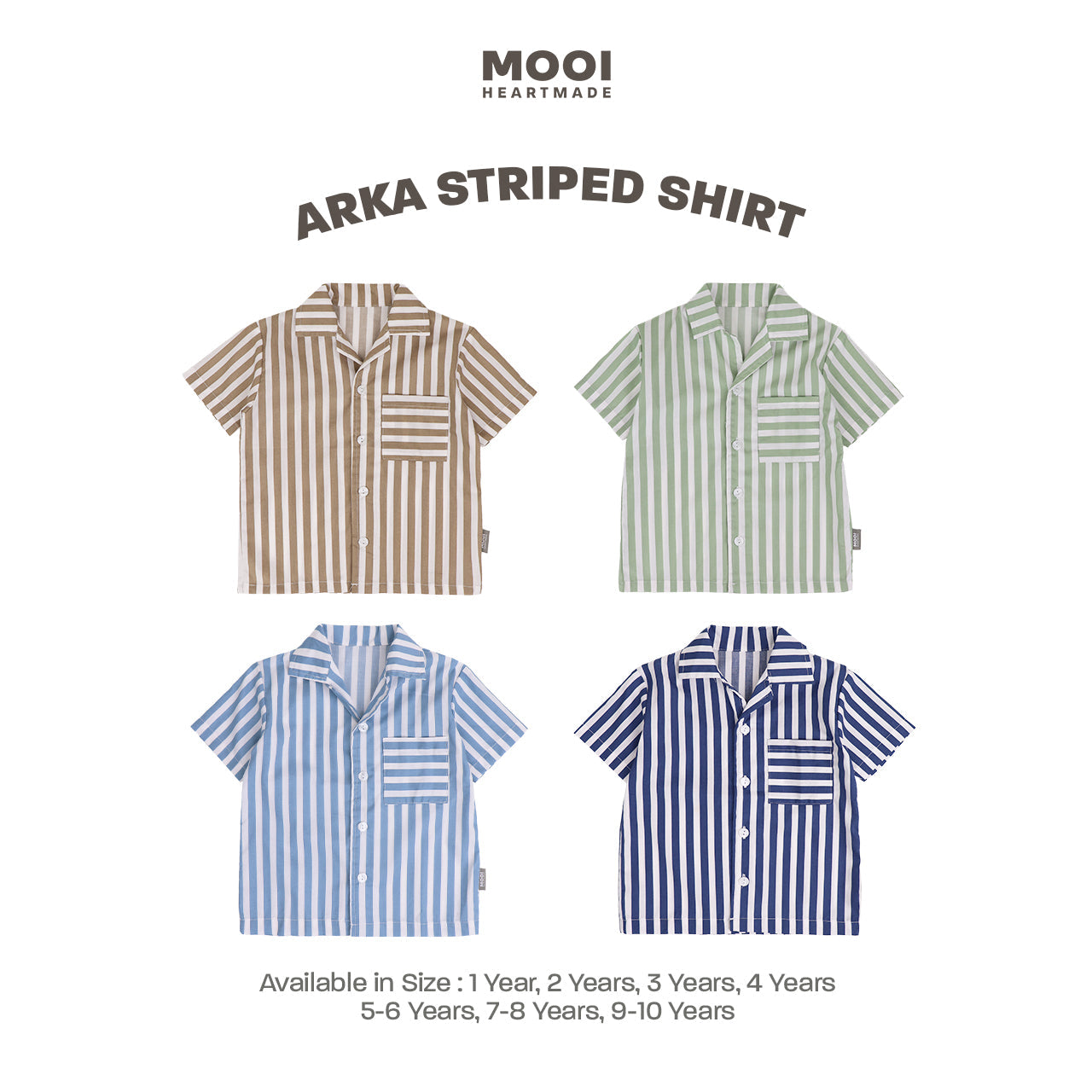 Mooi Kemeja Anak Laki-laki Arka Striped Shirt