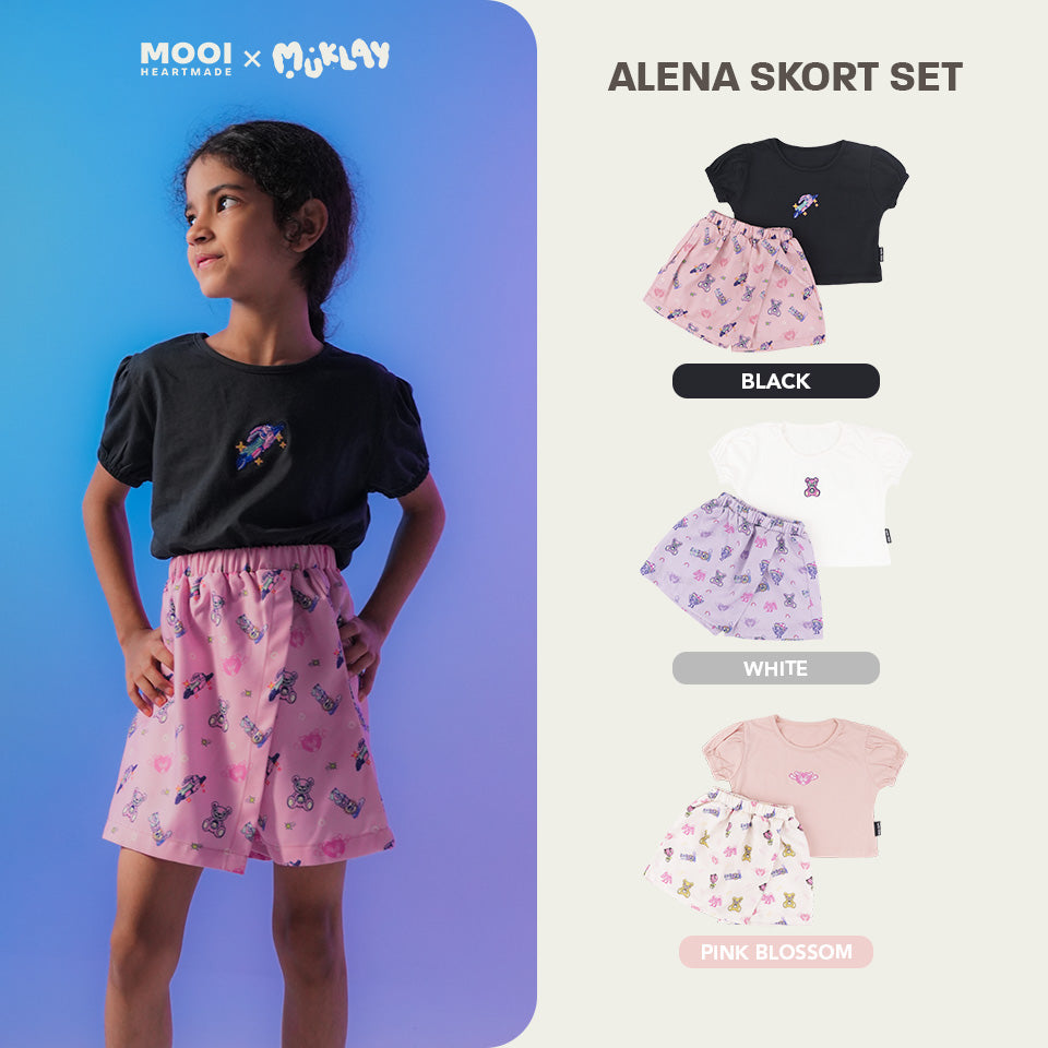 Mooi X Muklay Setelan Anak Perempuan Alena Skort Set
