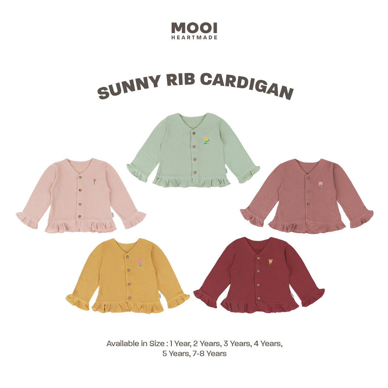 Mooi Cardigan Anak Sunny Rib Cardigan