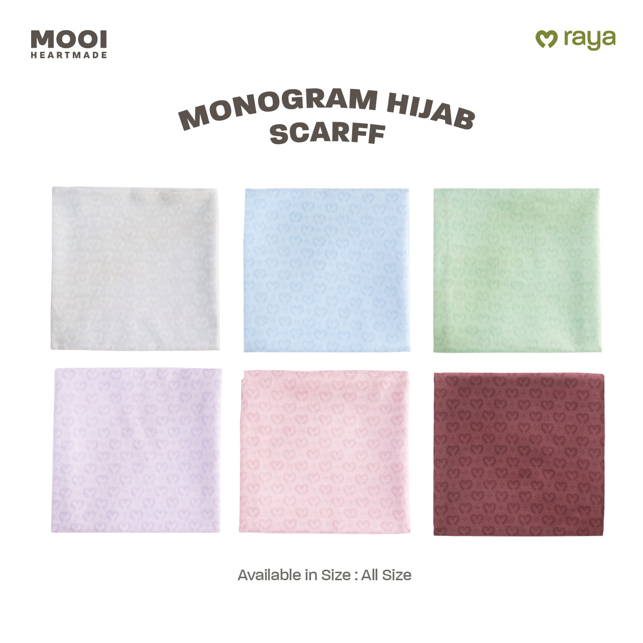 Mooi Monogram Hijab Print Scarf Print Voal