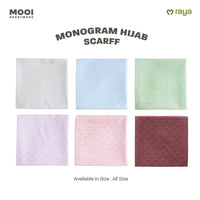 Mooi Monogram Hijab Print Scarf Print Voal