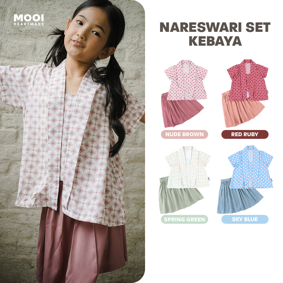 Mooi Setelan Batik Anak Perempuan Nareswari Kebaya Set