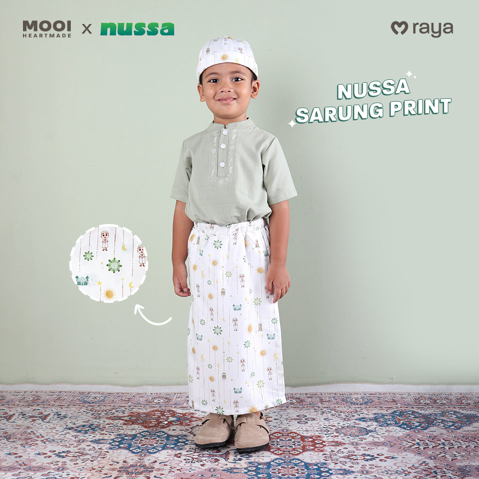 Mooi x Nussa Sarung Print Sarung Anak Laki - Laki Raya Collection