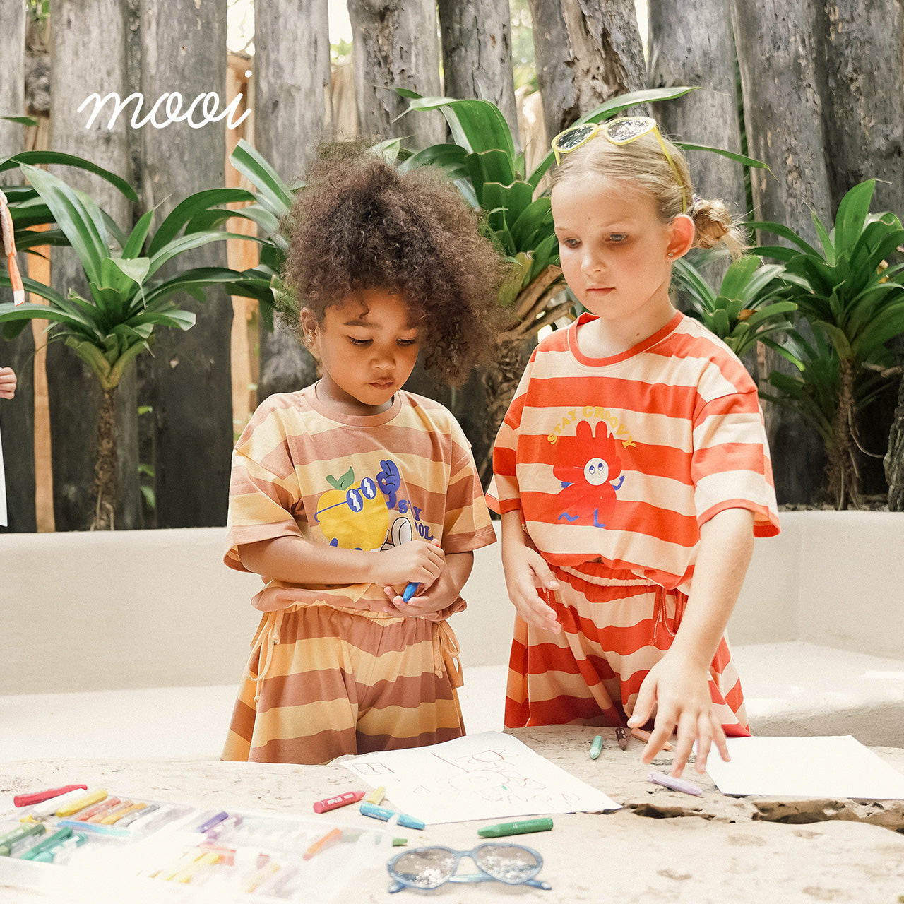 Mooi Setelan Anak Perempuan Nicole Striped Set