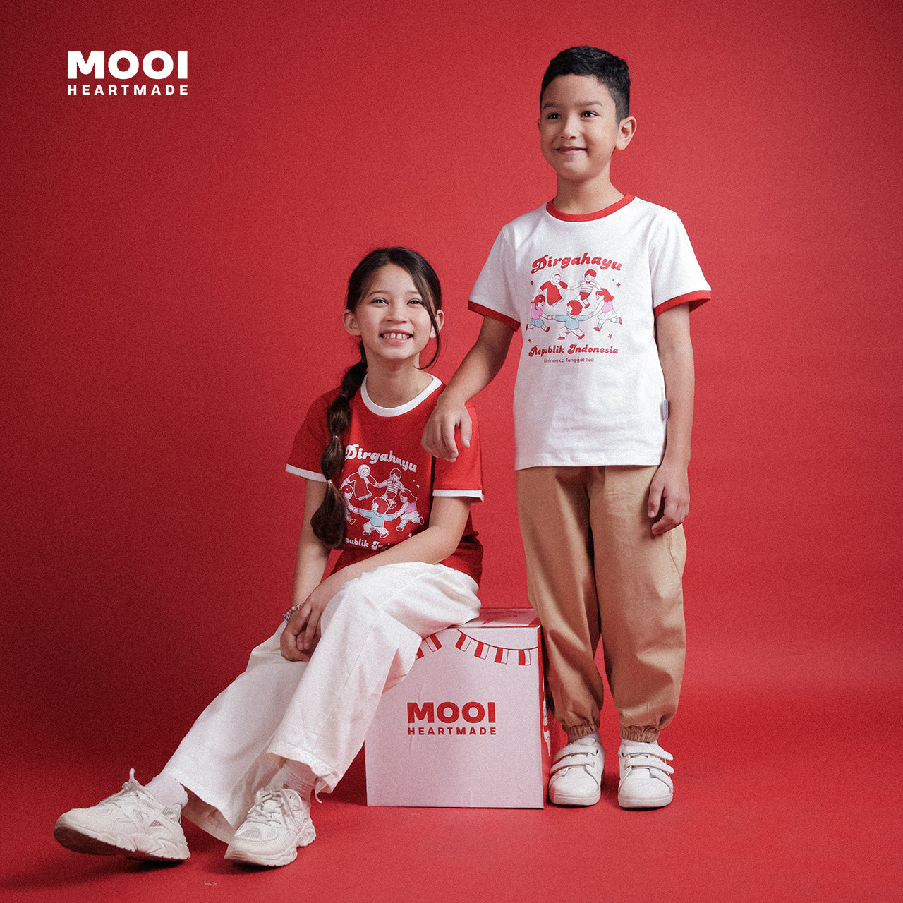 Mooi Merdeka Kaos Kemerdekaan 17 Agustus T-shirt Anak Merdeka Vintage Tee Dirgahayu Indonesia