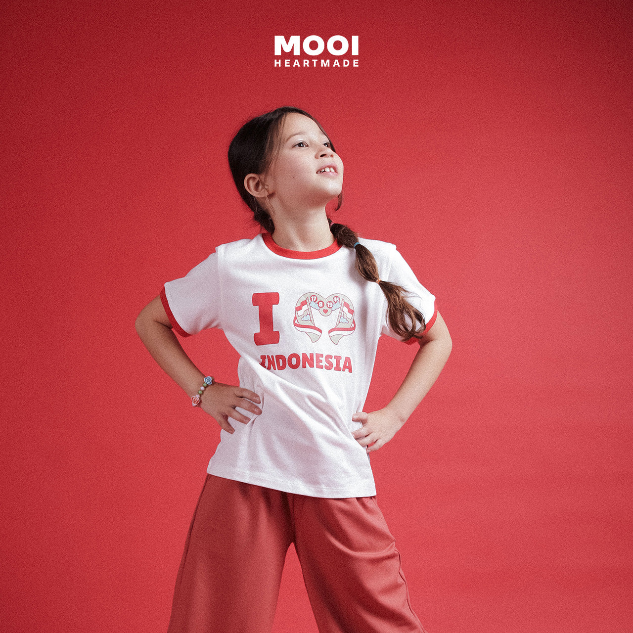 Mooi Merdeka Kaos Kemerdekaan 17 Agustus T-shirt Anak Merdeka Vintage Tee I Love Indonesia