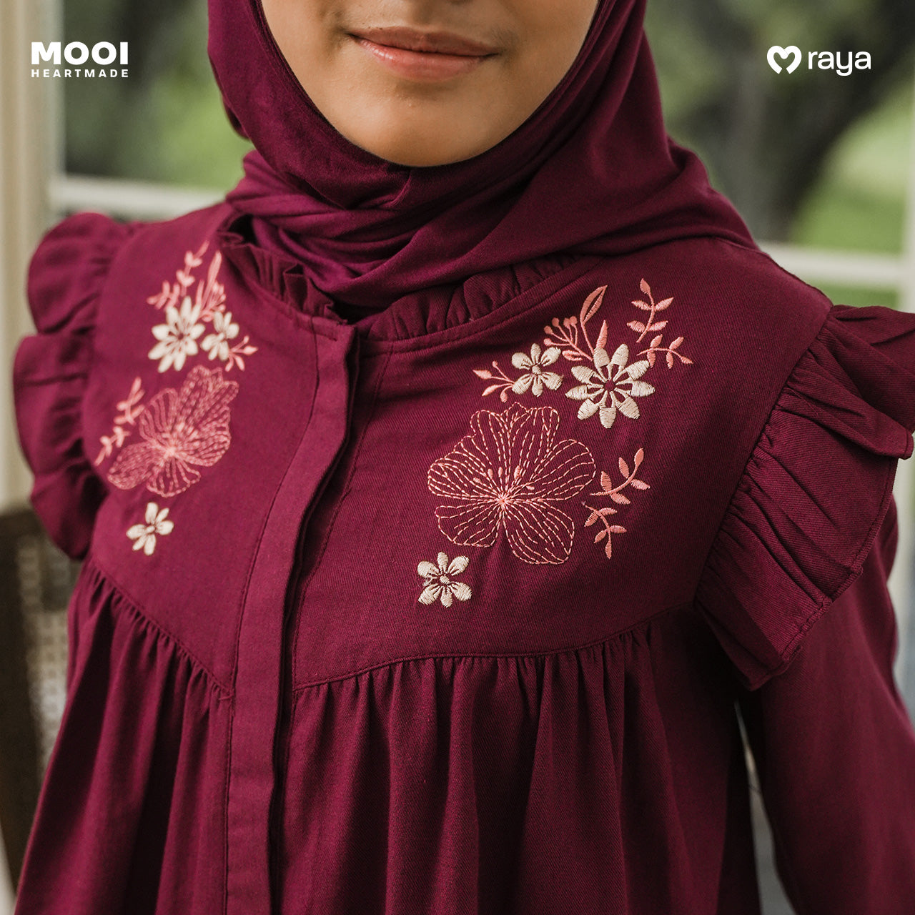 Mooi Setelan Anak Perempuan Raya Collection Hagia Tunik Set