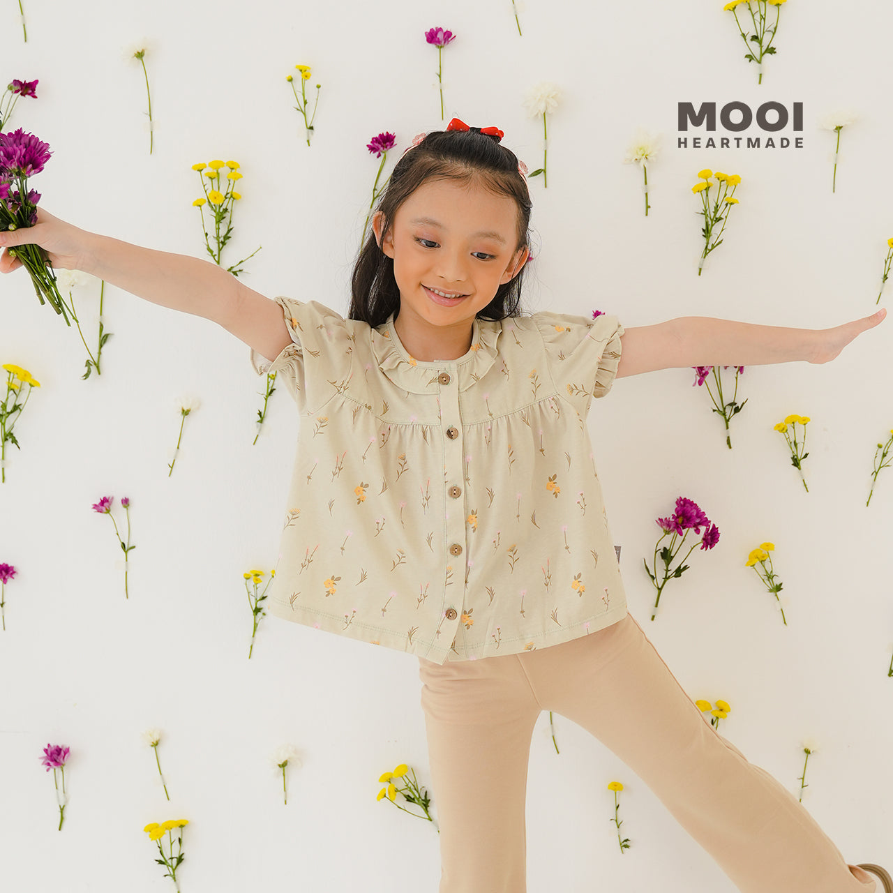 Mooi Atasan Anak Perempuan Daisy Top