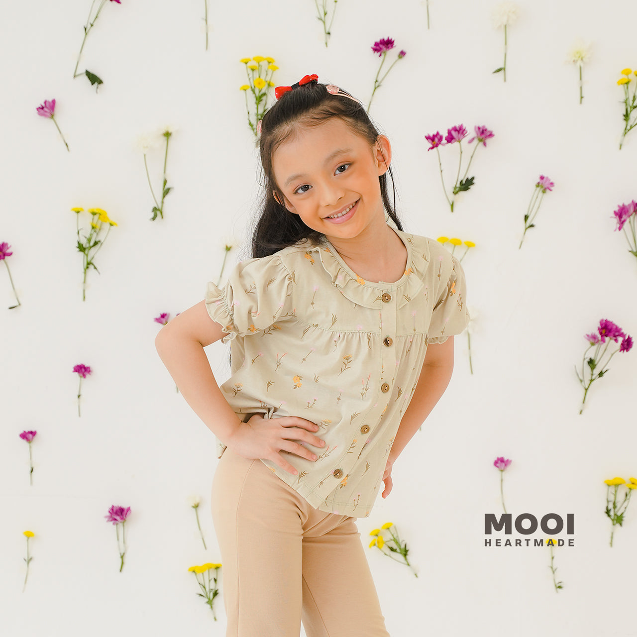 Mooi Atasan Anak Perempuan Daisy Top