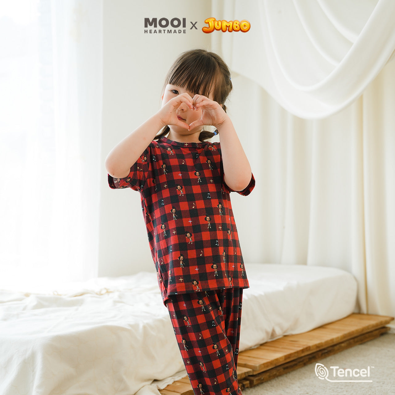 Mooi x Jumbo Setelan Anak Unisex Tencel Short Pajamas Kids