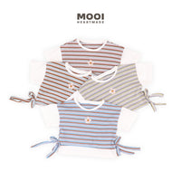 Mooi Atasan Anak Perempuan Chisa Rib Striped Tee