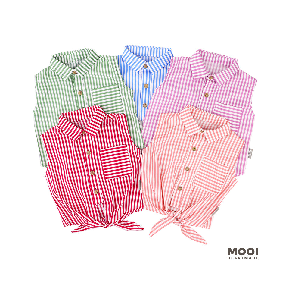 Mooi Kemeja Anak Perempuan Elicia Striped Shirt