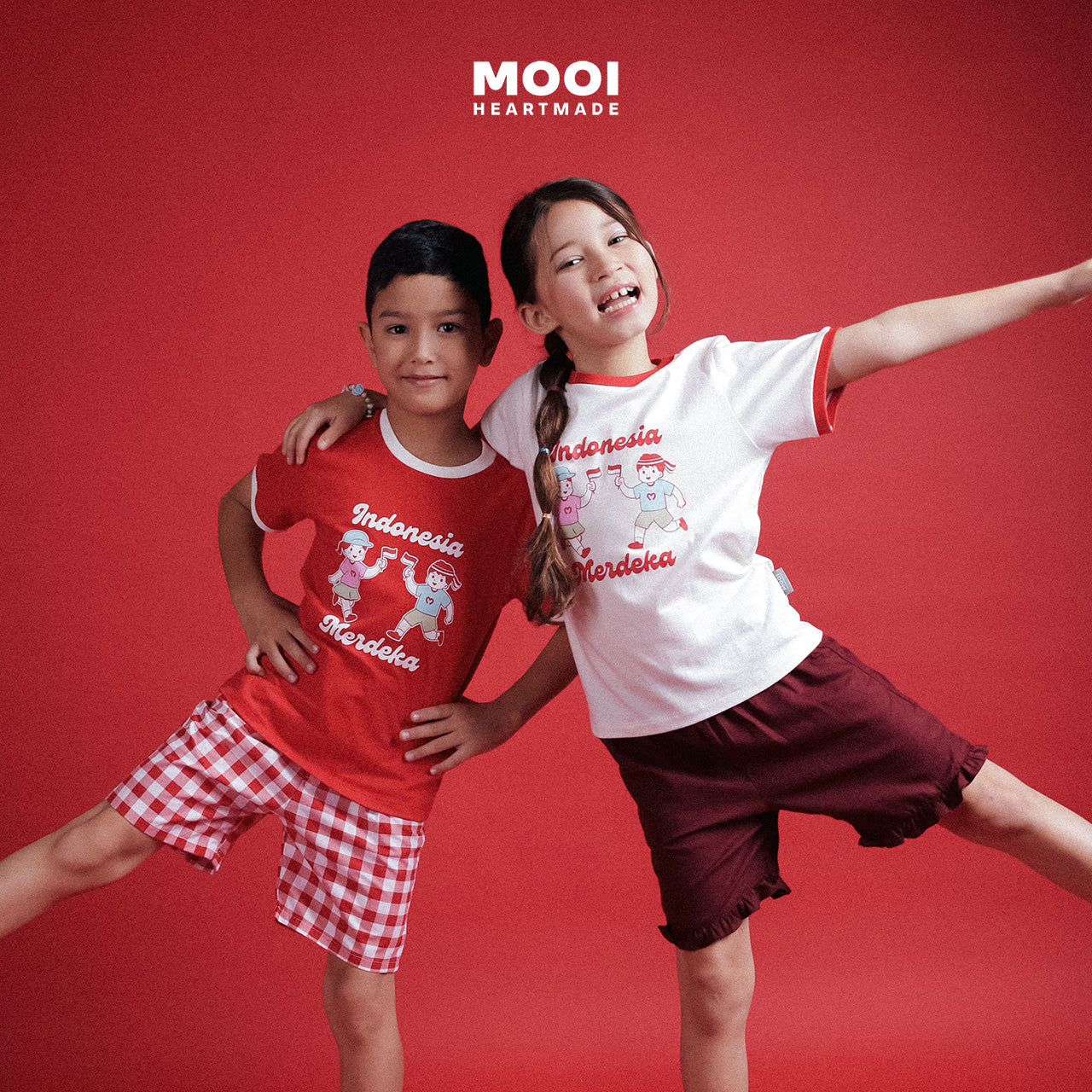 Mooi Merdeka Kaos Kemerdekaan 17 Agustus T-shirt Anak Merdeka Vintage Tee Indonesia Merdeka