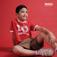 Mooi Merdeka Kaos Kemerdekaan 17 Agustus T-shirt Anak Merdeka Vintage Tee I Love Indonesia