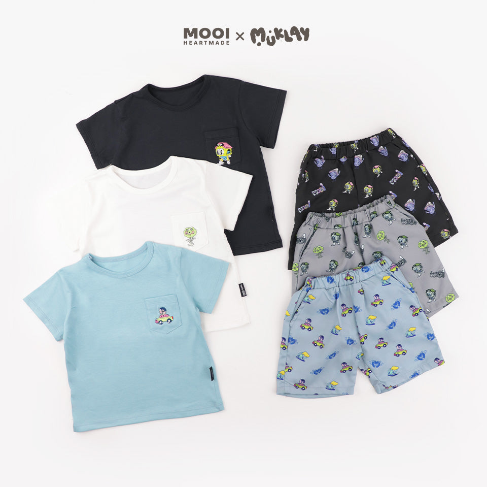 Mooi X Muklay Setelan Anak Pocket Tee Set