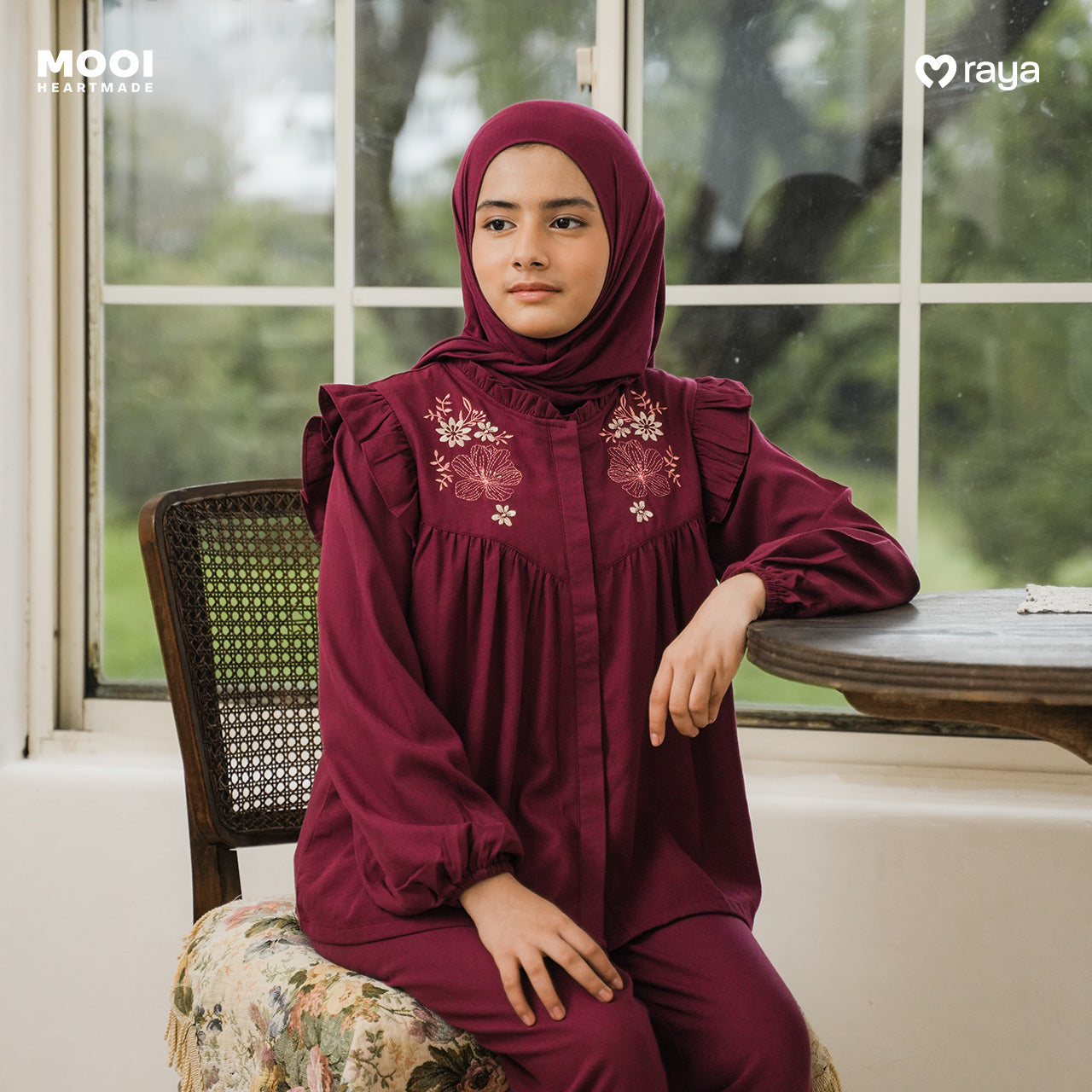 Mooi Setelan Anak Perempuan Raya Collection Hagia Tunik Set