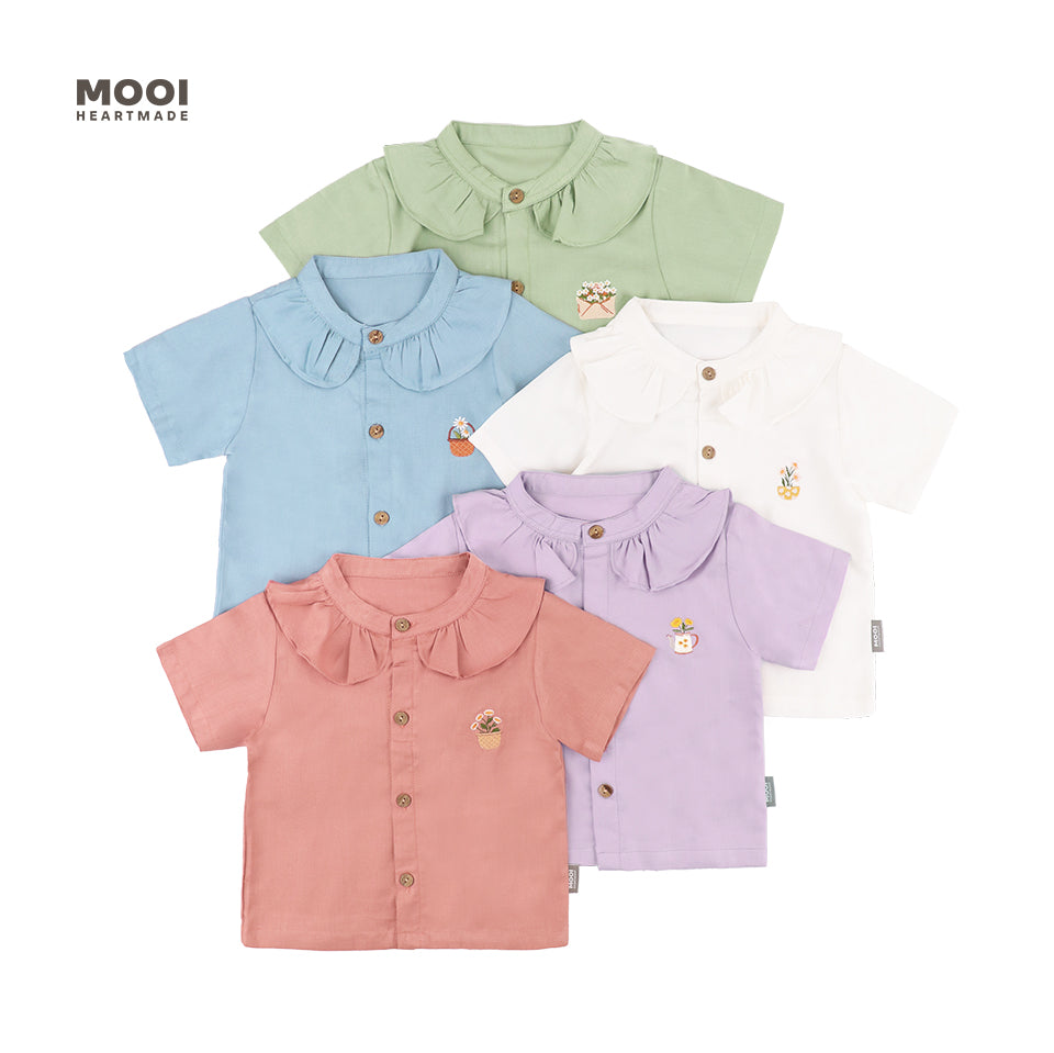 Mooi Atasan Anak Perempuan Lily Ruffle Top