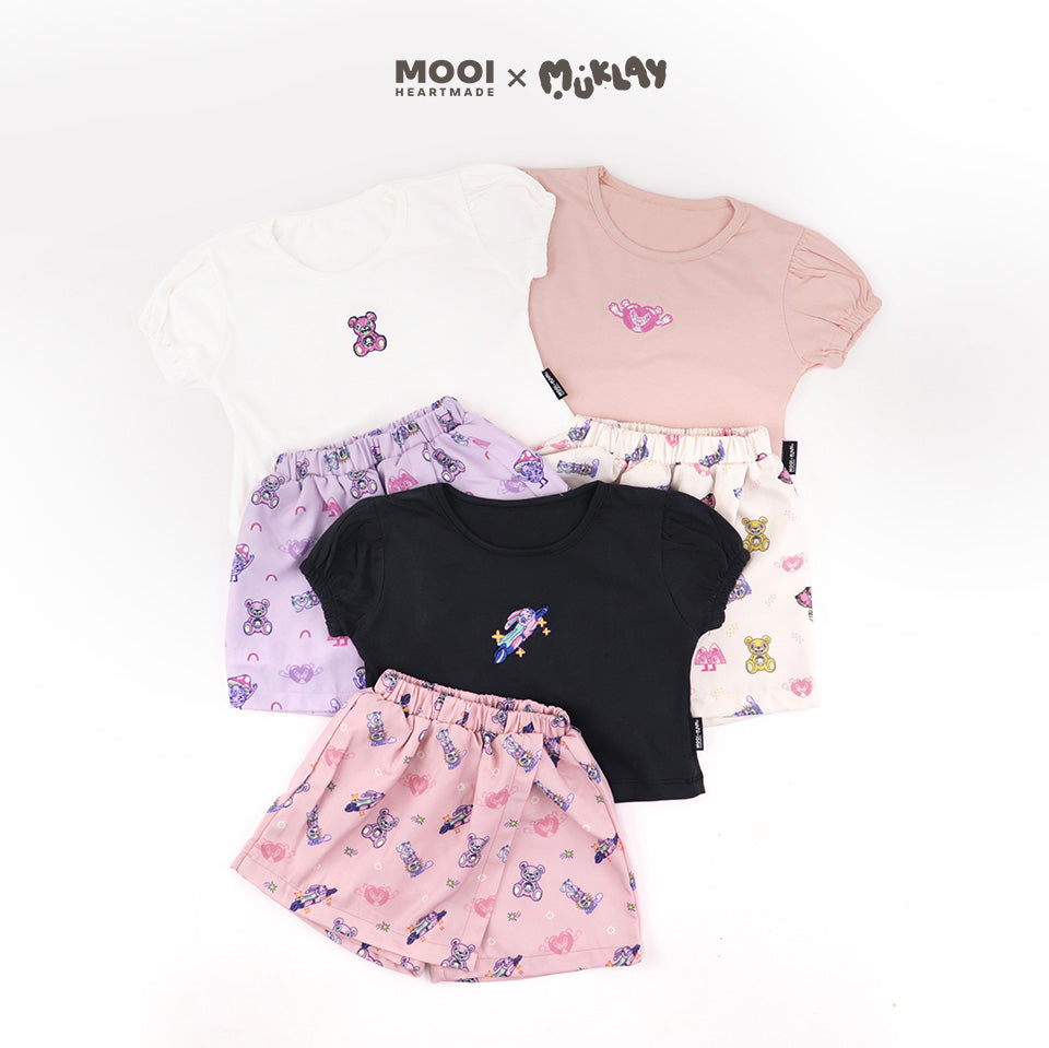 Mooi X Muklay Setelan Anak Perempuan Alena Skort Set