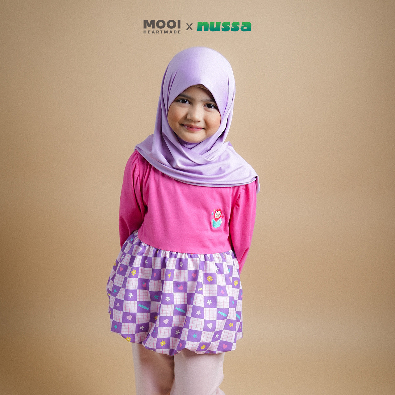 Mooi x Nussa Atasan Anak Perempuan Rarra Ballon Top