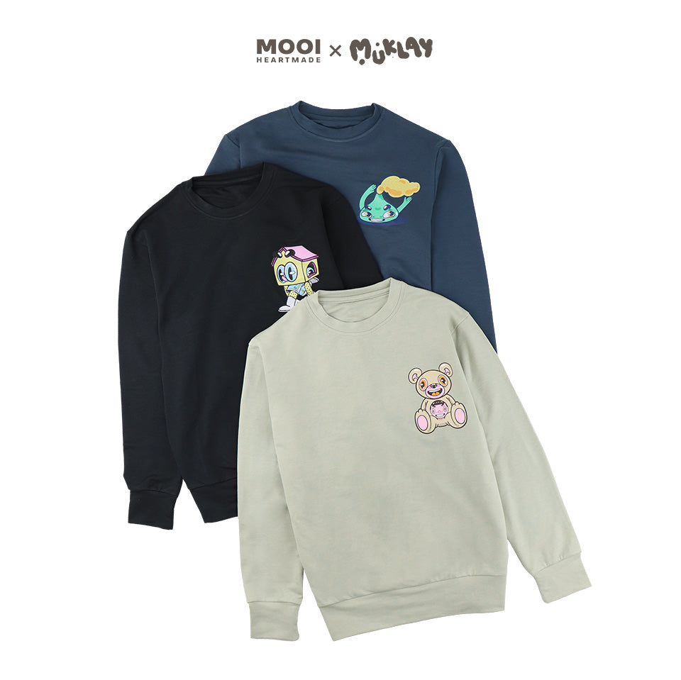 Mooi X Muklay Sweater Dewasa Unisex Sweater Basic Adult
